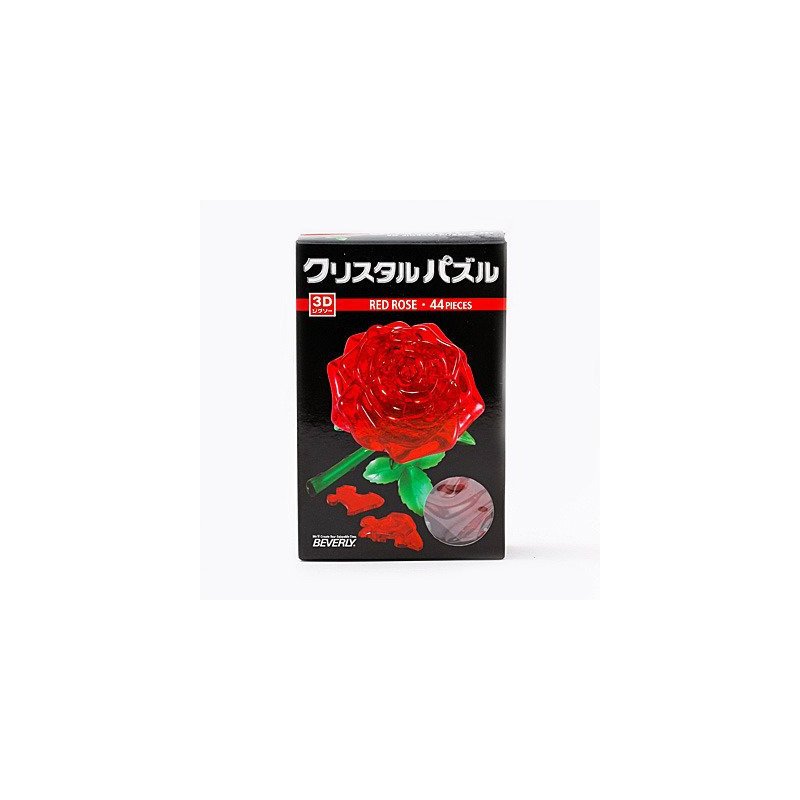 3D Crystal Puzzle   Red Rose