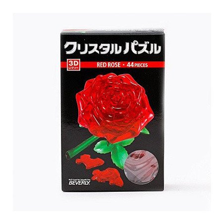 3D Crystal Puzzle   Red Rose